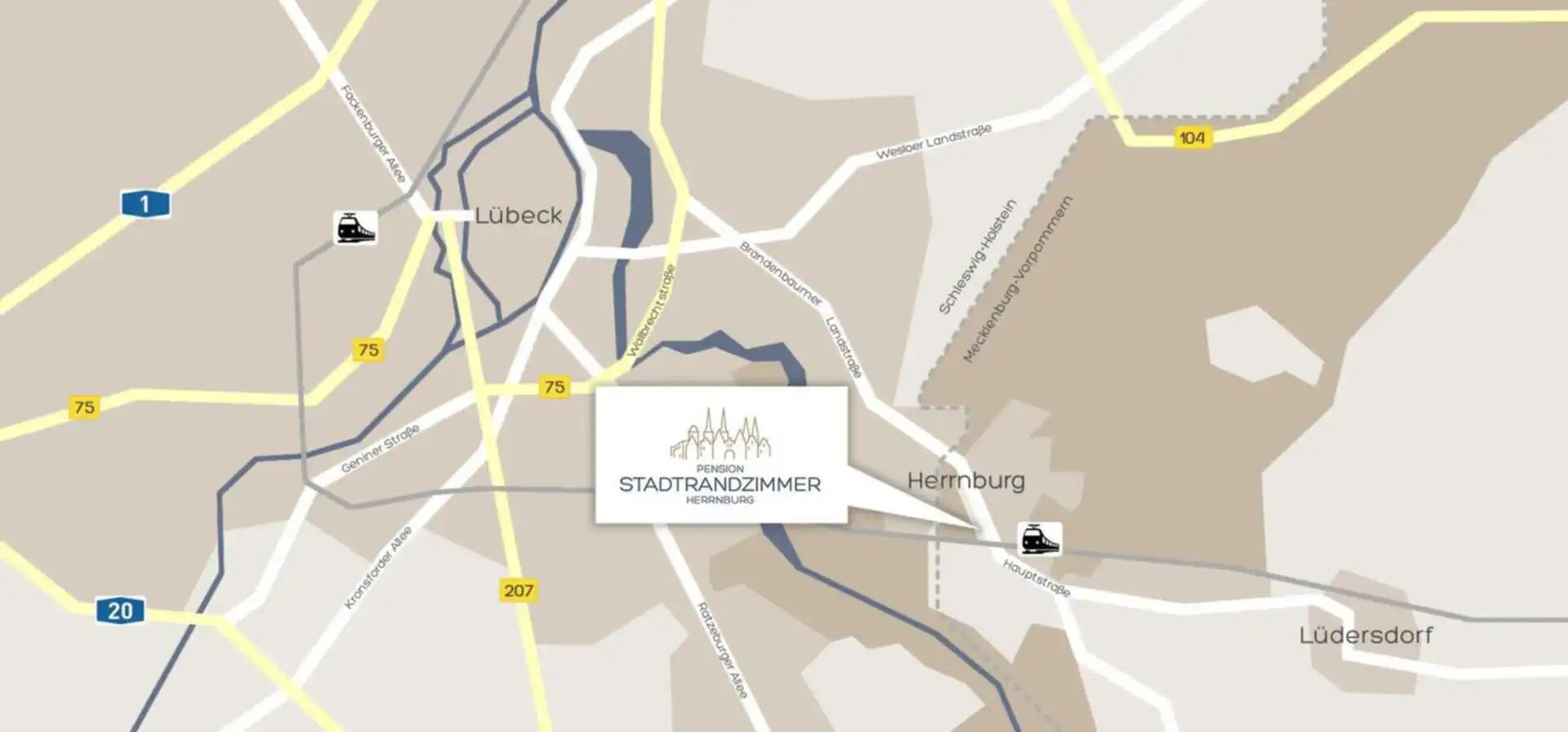 Pension Lübeck Stadtrandzimmer Lage